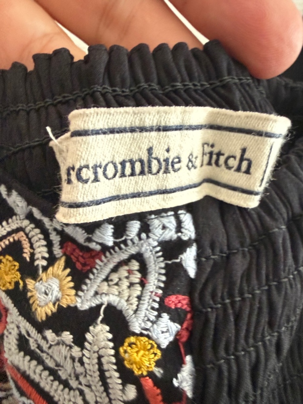 Abercrombie & Fitch Black Maxi Dress with Multicolor Printed Bodice - Picture 3 of 3